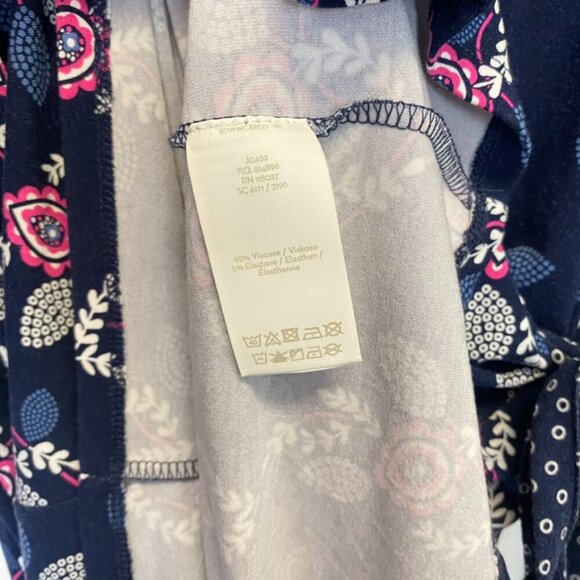 Boden Navy and Pink Paisley Dress with Waist Tie - Picture 7 of 12